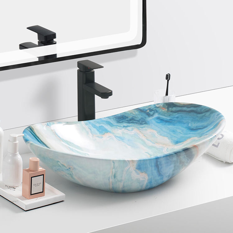 high quality sanitary wares art marble basin sink for hotel apartment bathroom details