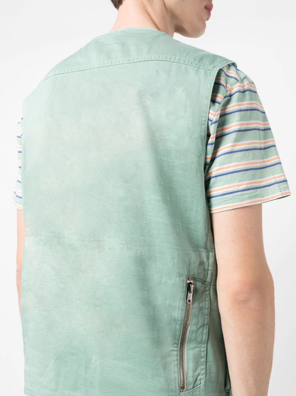 Custom Fashionable Cotton Vest Solid Color Woven Casual Wear Sleeveless Waistcoat Men's Vest With Multi Pocket factory