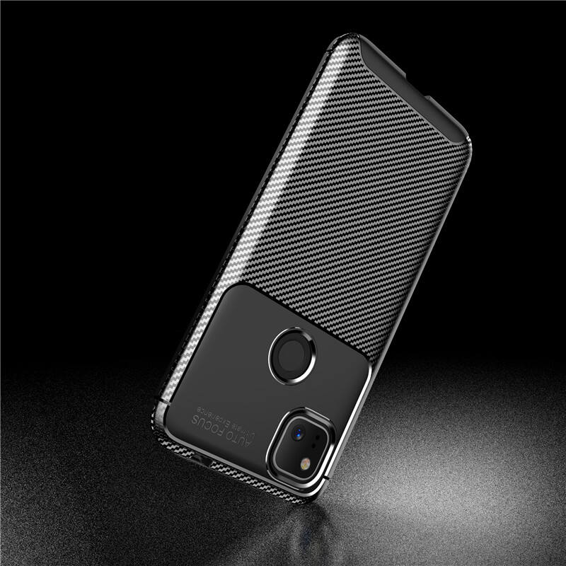 Coque en TPU douce en fibre de carbone Laudtec noir à lustre perlé pour téléphone mobile pour Google Pixel 4XL 4A 4 3XL 3A 3  