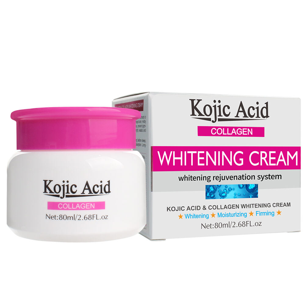 Face Cream Whitening Organic Kojic Acid Collagen Skin Lightening Dark Spot Removing Cream