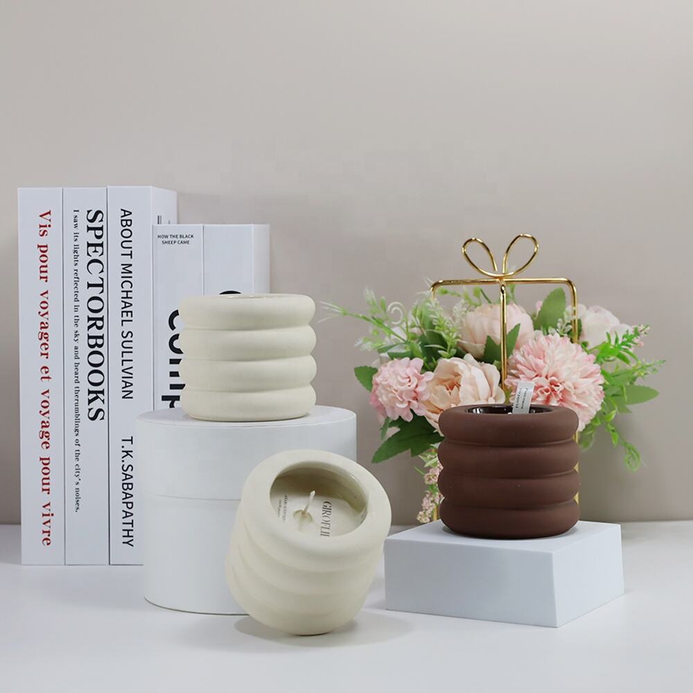 Synwish matte minimalist candle holders vessel candlestick for home decor custom color size design ceramic candle jars with lids details