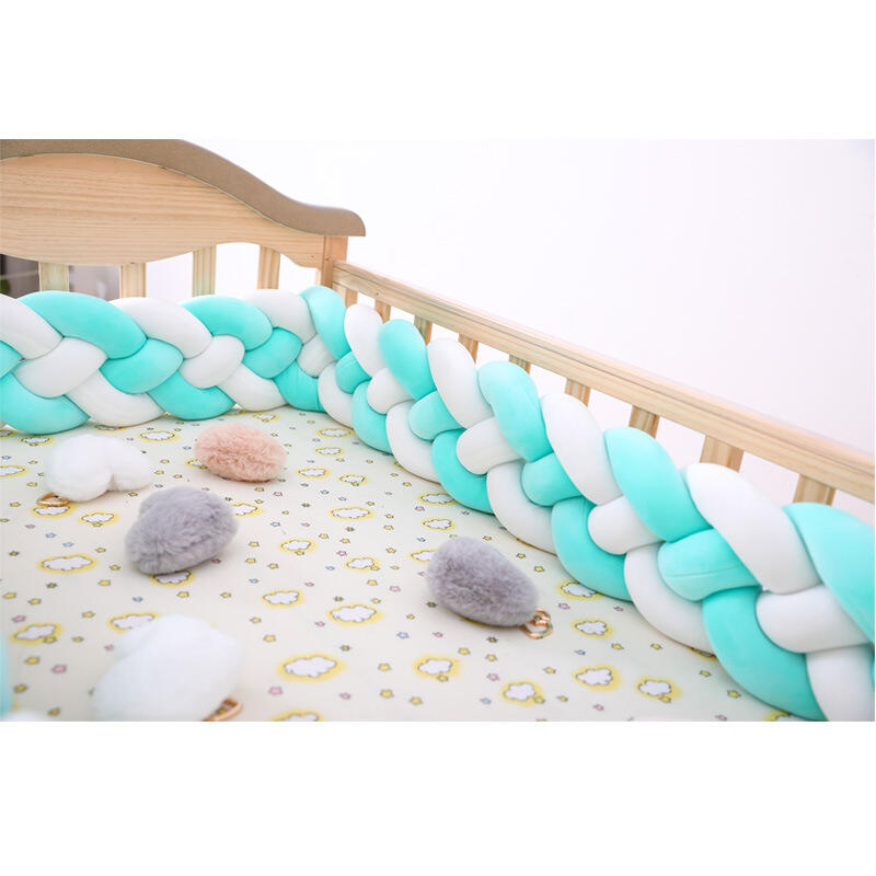 Crib bumper 1M/2M/3M Baby Bumper Bed Braid Knot Pillow Cushion Bumper for Infant Crib Protector Cot Bumper Room factory