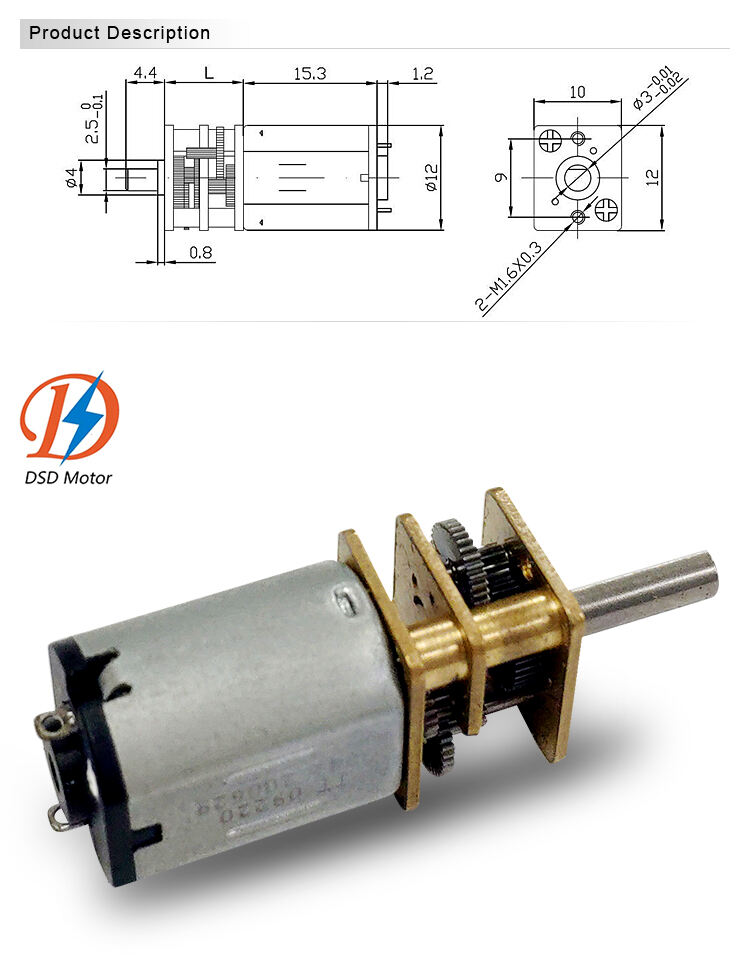 Gearbox 12mm N20 Geared motor micro 3.6v DC Motor 36 volt manufacturer 100rpm encoder DC Motor factory