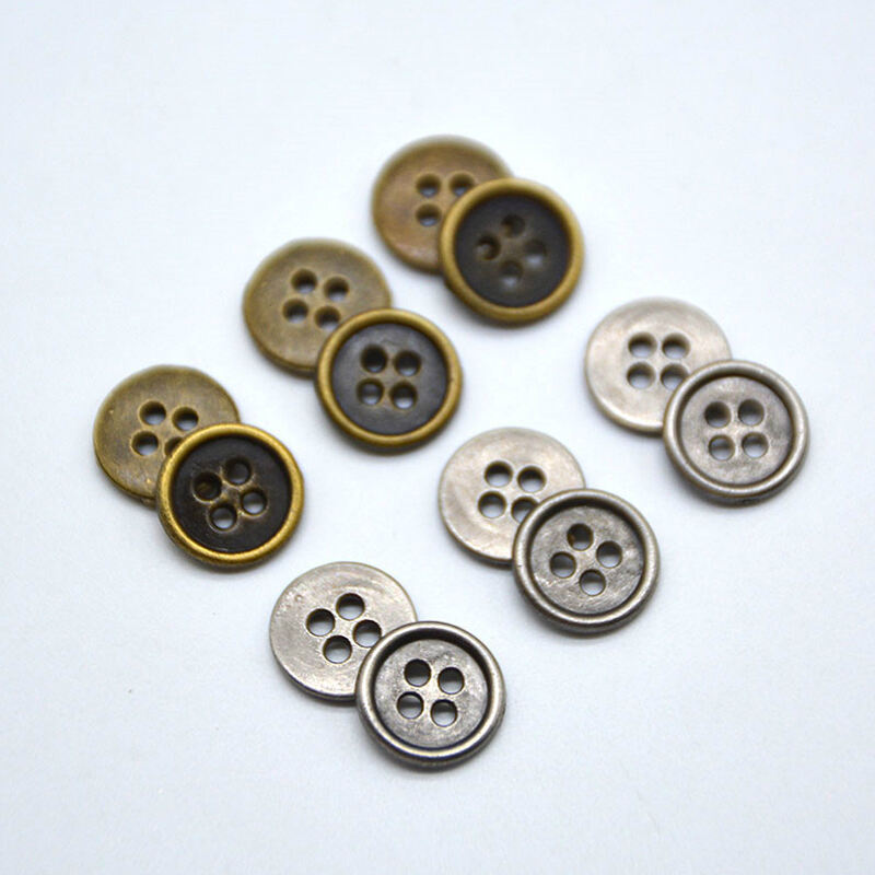 Custom color 4 holes metal clothes button for shirt