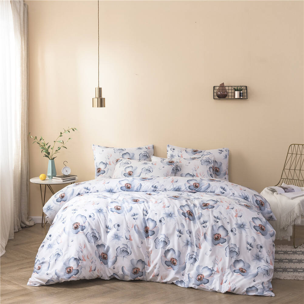 wholesale environmental printing 100% polyester fabric bedding set manufacture