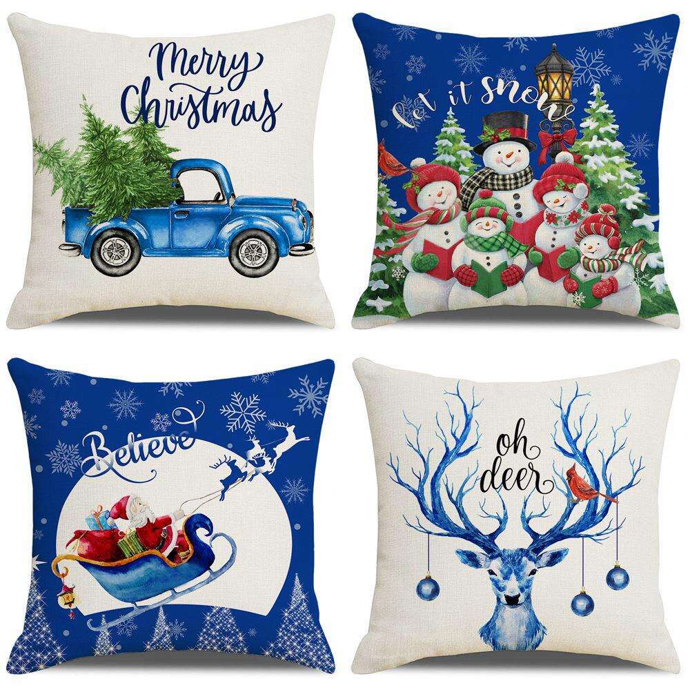 Christmas cushion cover 45*45 cm Pillowcase Sofa Linen covers Home Decor for Car supplier