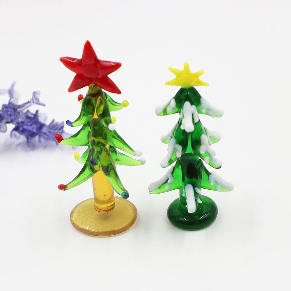 Handmade Art Murano Blown Glass Christmas Ornaments Decorations Christmas Tree For Tabletop Decoration supplier