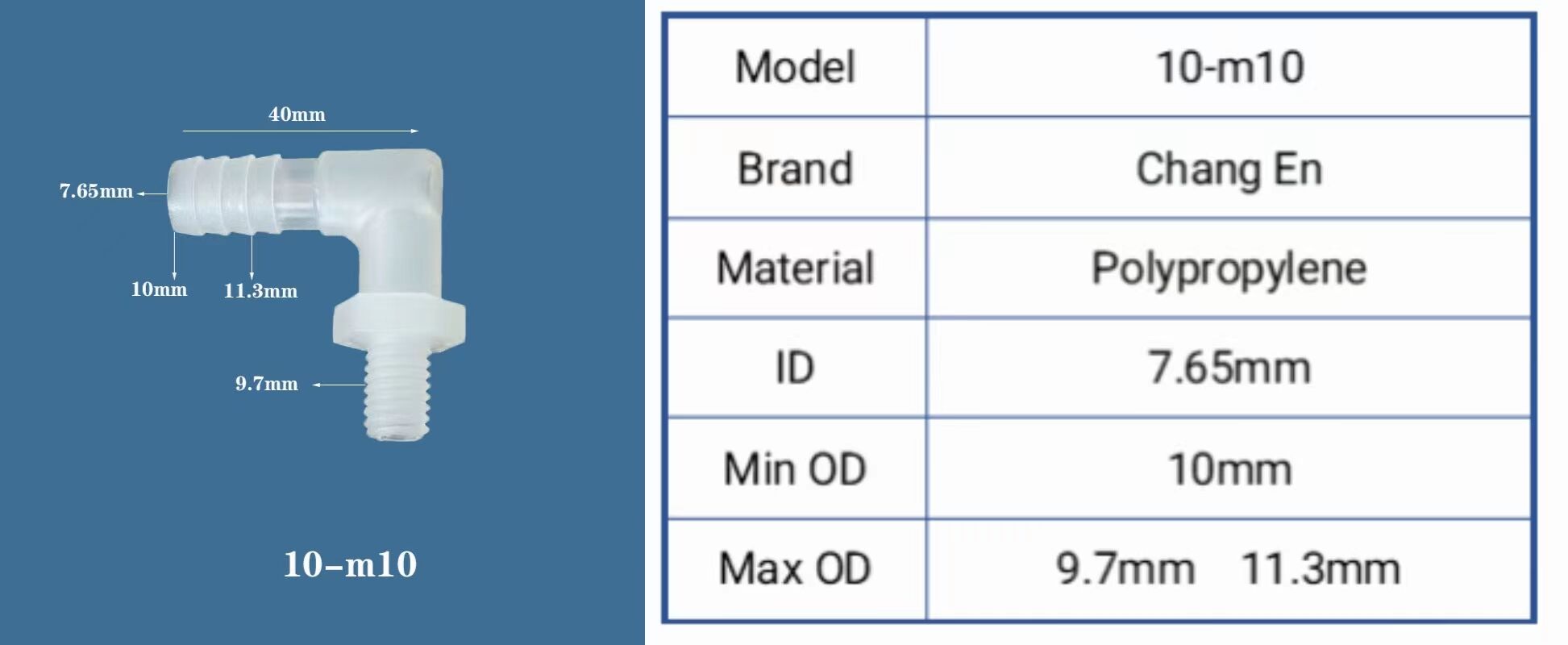 Customizable Plastic PP Hose Connecting Elbow with 6/8/10/12-M10 Threaded Screw for Pipe Fittings OEM & ODM Supported supplier