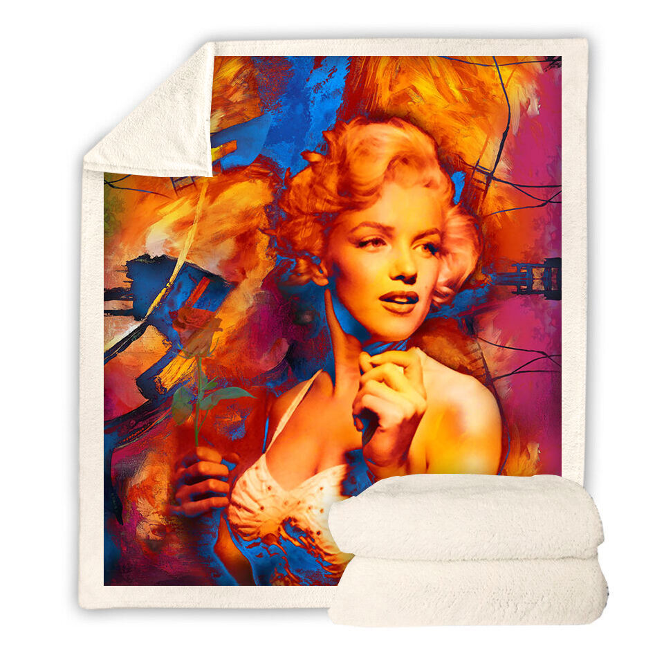 Marilyn Monroe 3d printed sherpa fleece blanket for Beds Hiking Picnic Thick Quilt supplier