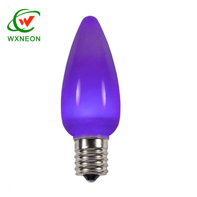 LED Smooth Colored C9 Christmas Light Bulbs for E17 Sockets details