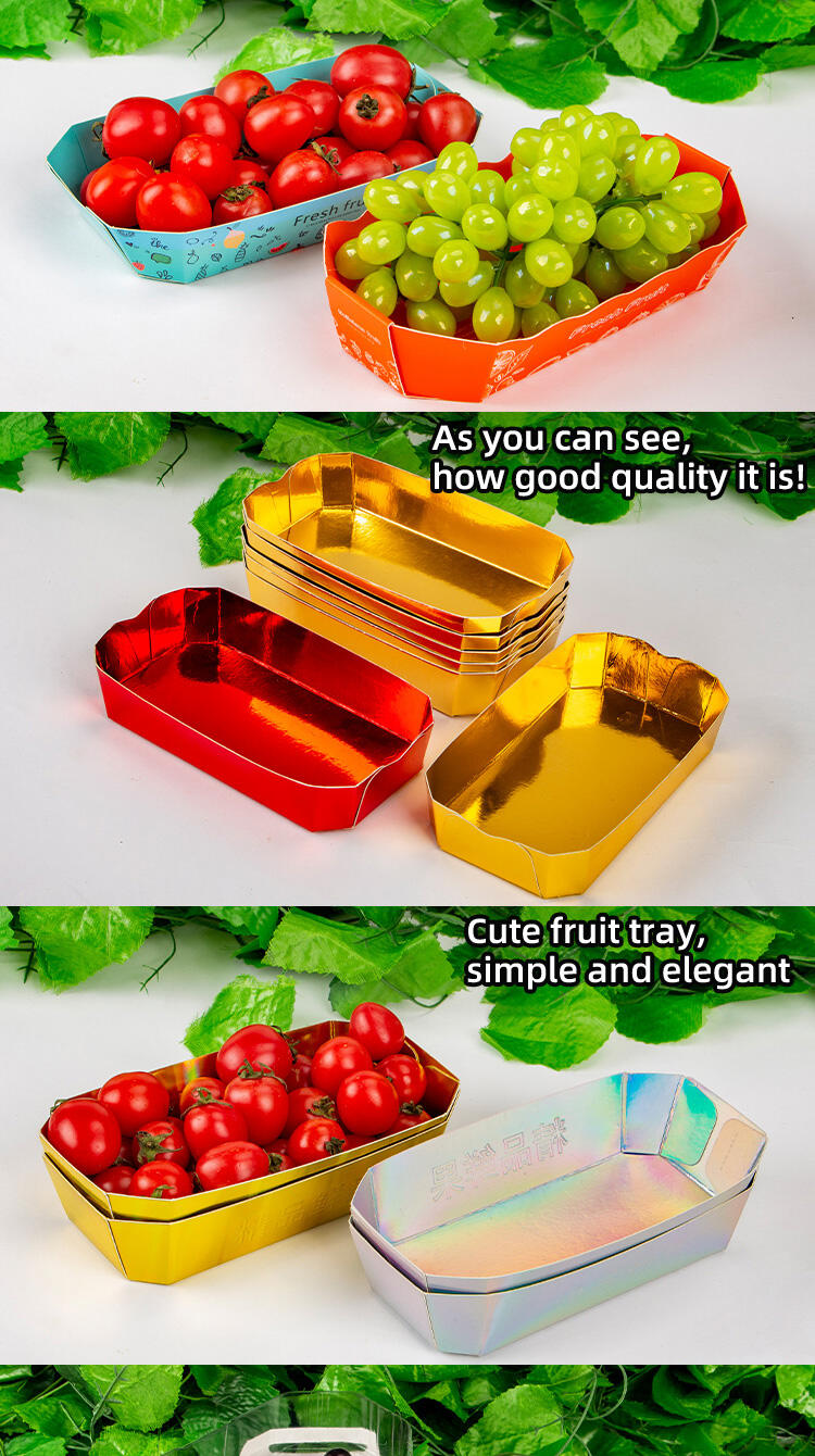 On Sale Biodegradable Strawberry Cherry Packaging Paper Tray Fruit Packing Tray with Lid for Fruit box manufacture