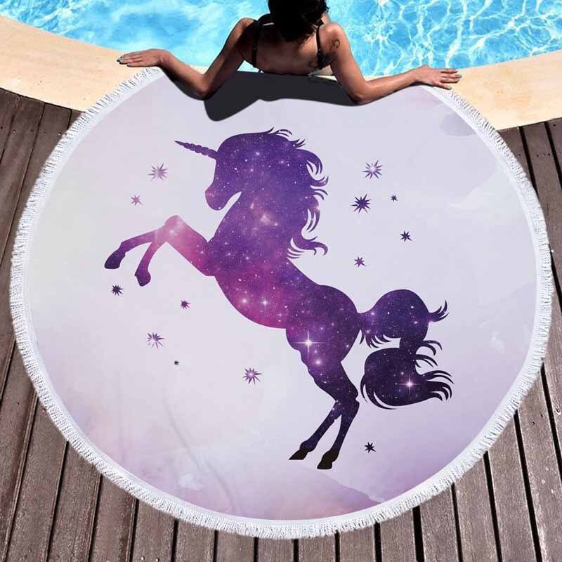 2020 new design Customized Sublimation round printed beach towel With Logo details