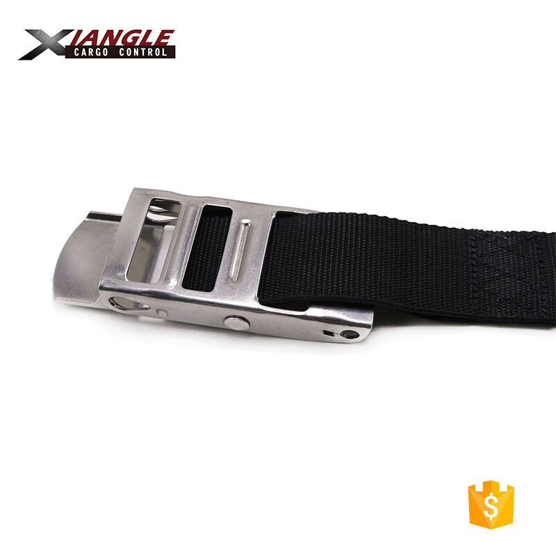 2 inch 50mm heavy duty 304 stainless steel over center buckle adjustable cargo lashing tie down straps with hook factory