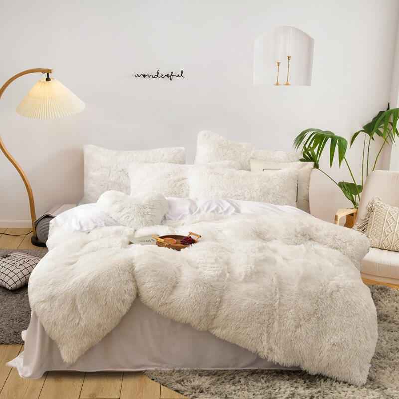 Ultra Soft Crystal Velvet Duvet Cover Luxury Plush Shaggy fluffy Bedding comforter sets details