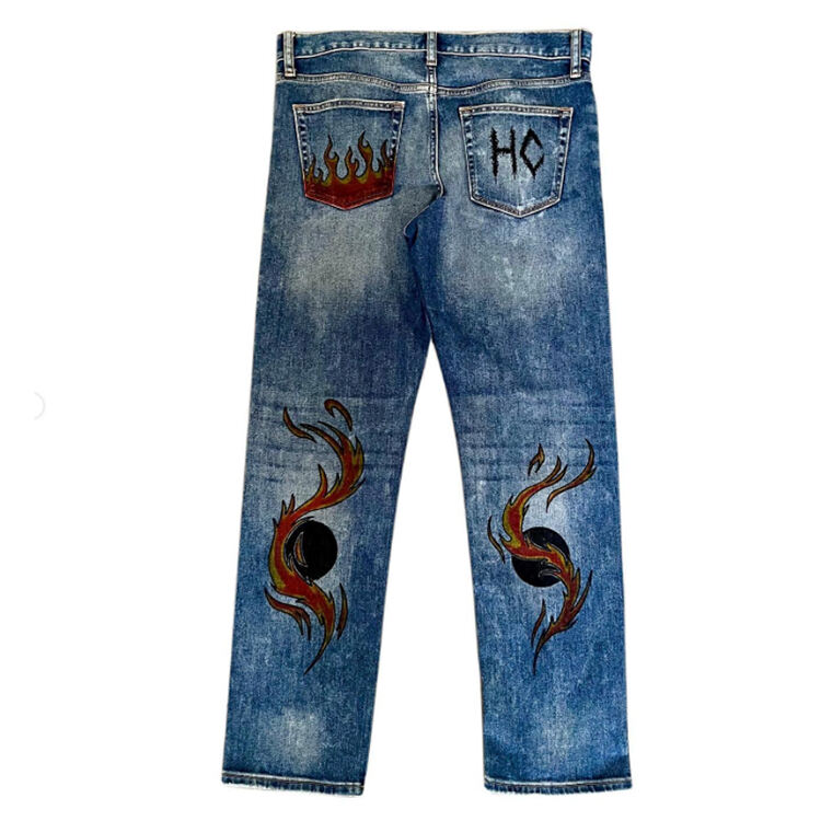 DiZNEW wholesale custom Japanese wash loose straight-leg men's jeans manufacture