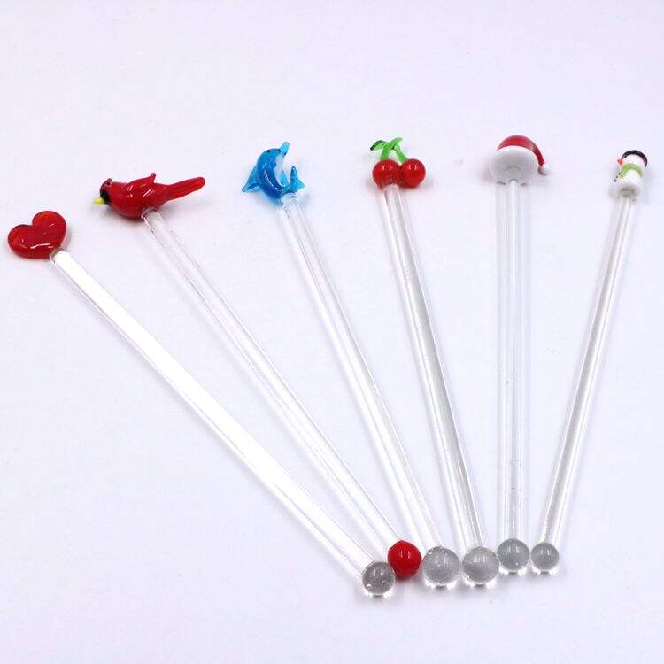 Customized Handmade Murano Glass Swizzle Muddler Rod Stir Stick For Drinking factory