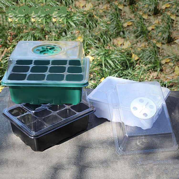 علبة حضانة بلاستيكية لنباتات الحديقة مع مورد ثقوب
