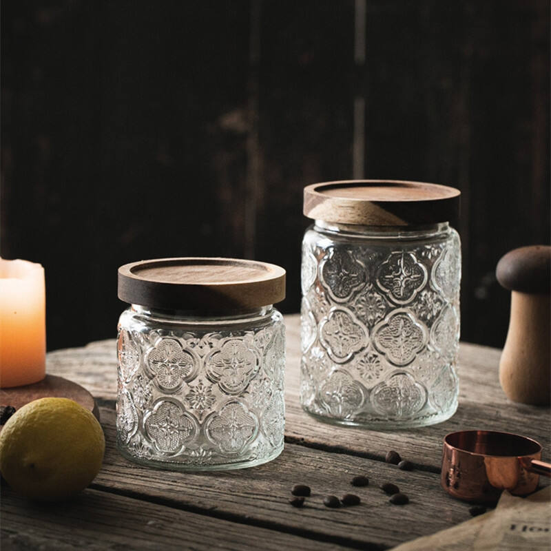 Transparent Relief Storage Jar