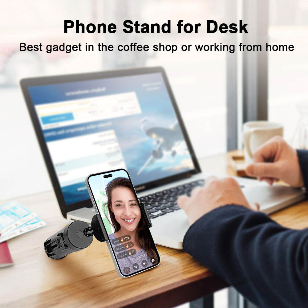 Laudtec SJJ086 Metal Desk Top Airplane Travel 360 Rotating Folding Stand Portable Cell Finger Grip Live Stream Phone Holder details