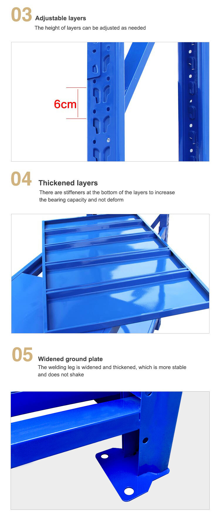 Morgie Industrial 500kg 1100lbs Heavy Goods Storage Shelf Heavy Duty Metal Stacking Racking System Warehouse Shelving supplier