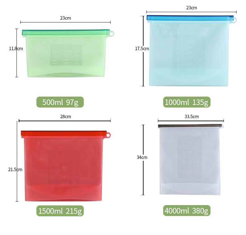 Reusable Silicone Food Storage Bag Waterpoof Leakproof Snack For milk and bread details