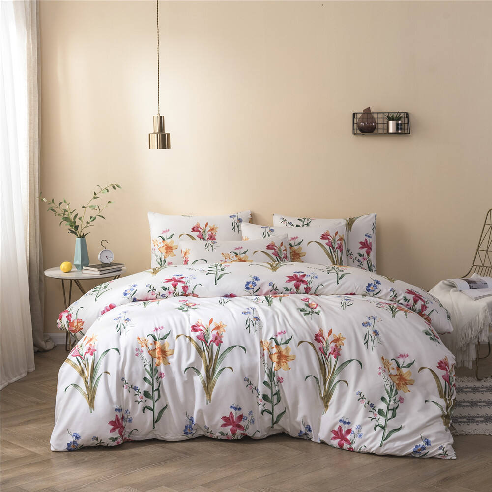 wholesale environmental printing 100% polyester fabric bedding set details