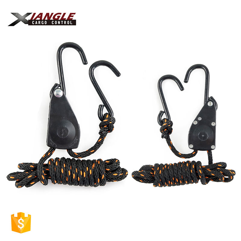 1/4'' Multi Uses Rope Ratchet Tie Down with S-Shaped Hook Adjustable Rope Hanger Rope Ratchet Tie Down manufacture