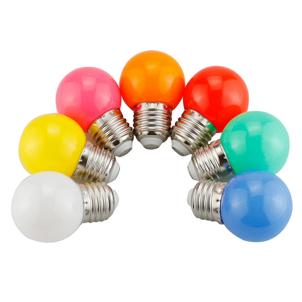 E27 G45 1W Screw Cap Coloured LED Light Bulbs Festoon Party Lights factory