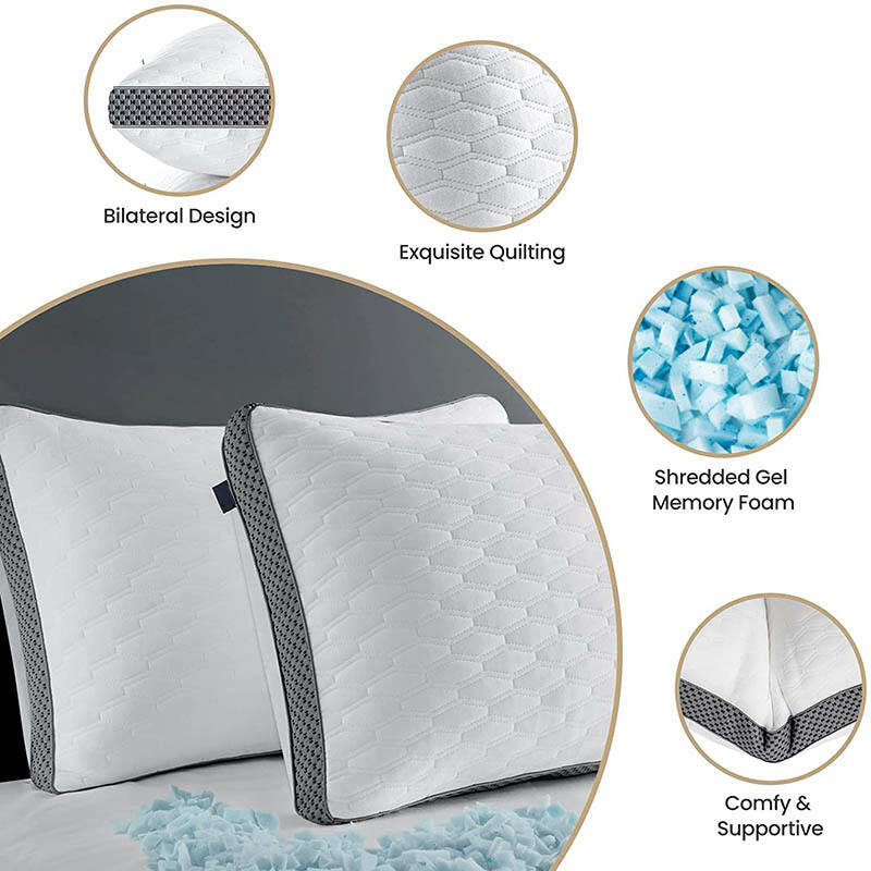 Wholesale soft 5 Star Hotel Premium Cooling Gel Shredded Memory Foam quilted pillow hilton supplier