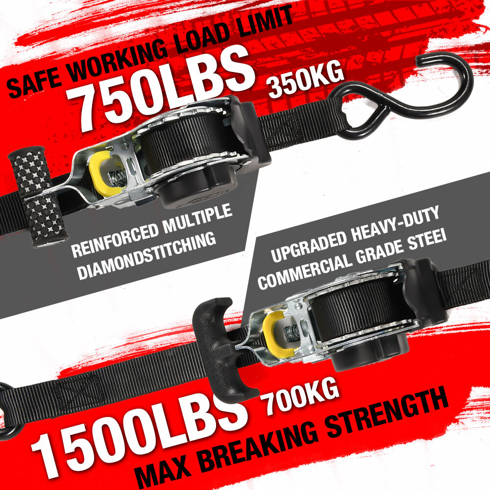 Automatic Strap 25mm 700kgs Self Retracting Motorcycle Tie Down Auto Retractable Ratchet Straps With S Hook manufacture