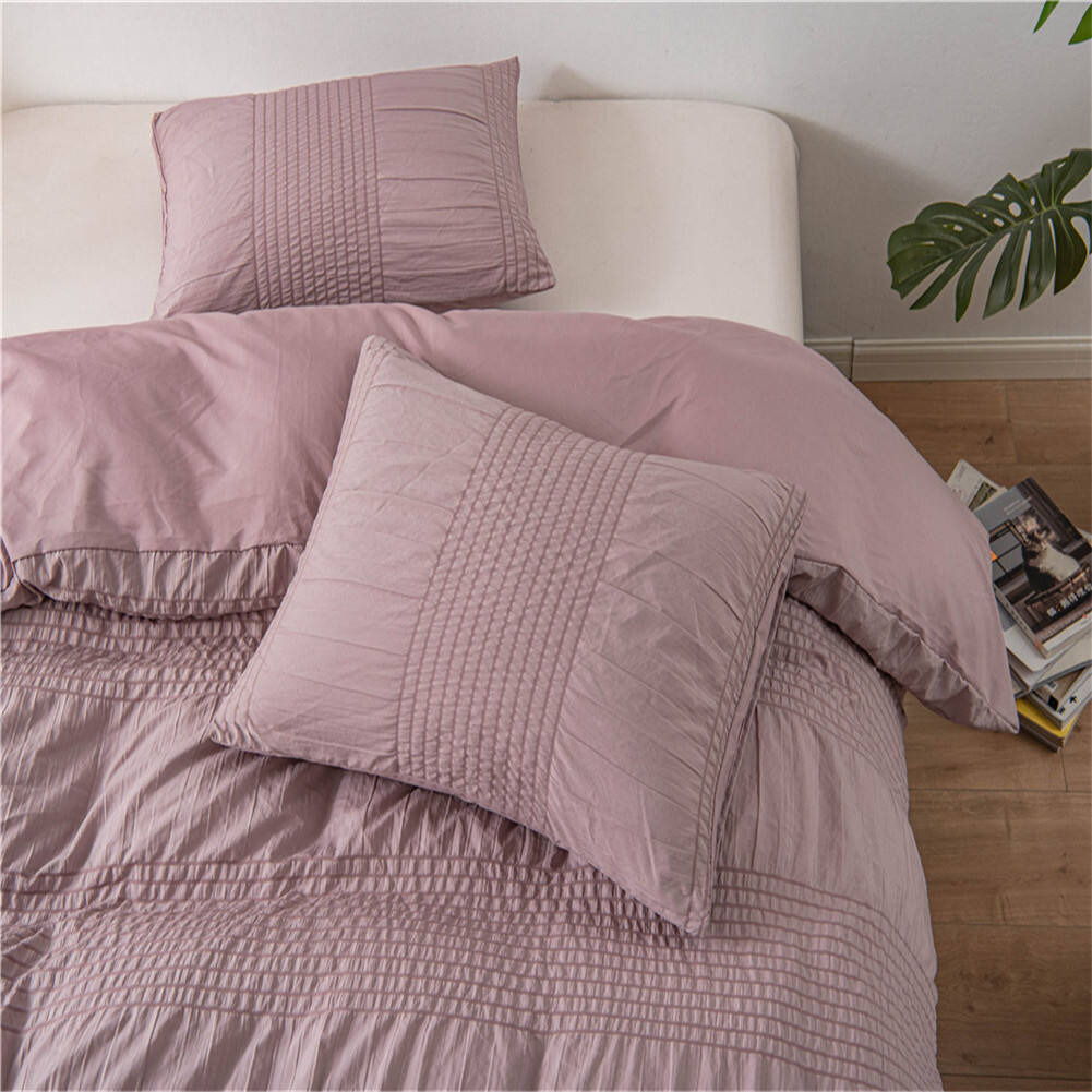 Best Quality polyester luxury seersucker bedding set bedsheet quilt duvet cover bedding set factory