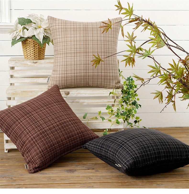 Modern Pillowcase Outdoor Waterproof Striped Woven Throw Luxury Cushion Cover Pillow cover factory