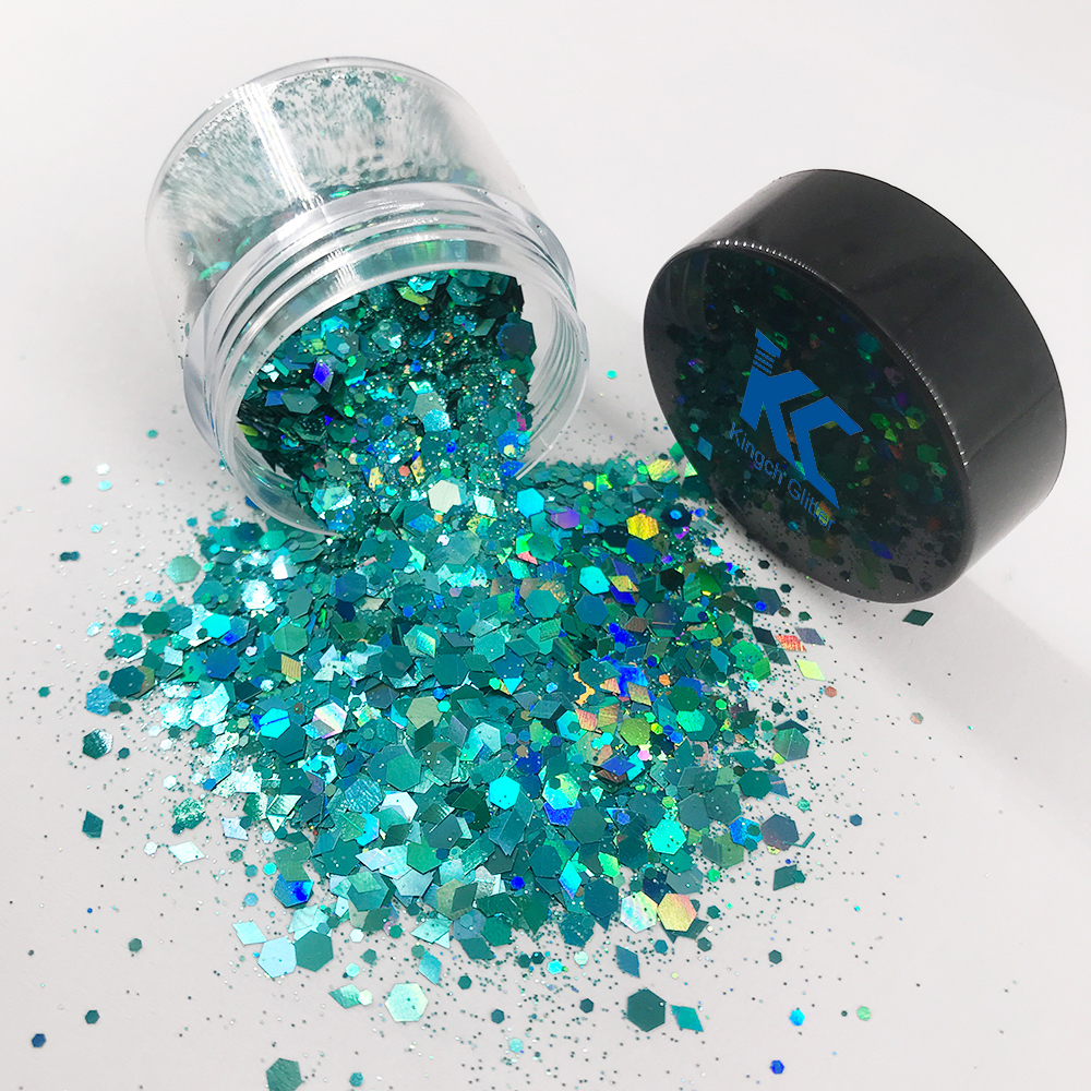 Custom Mixed Solvent Resistant Glitter Colors and Shapes 10 Gram Jar with LOW MOQ factory