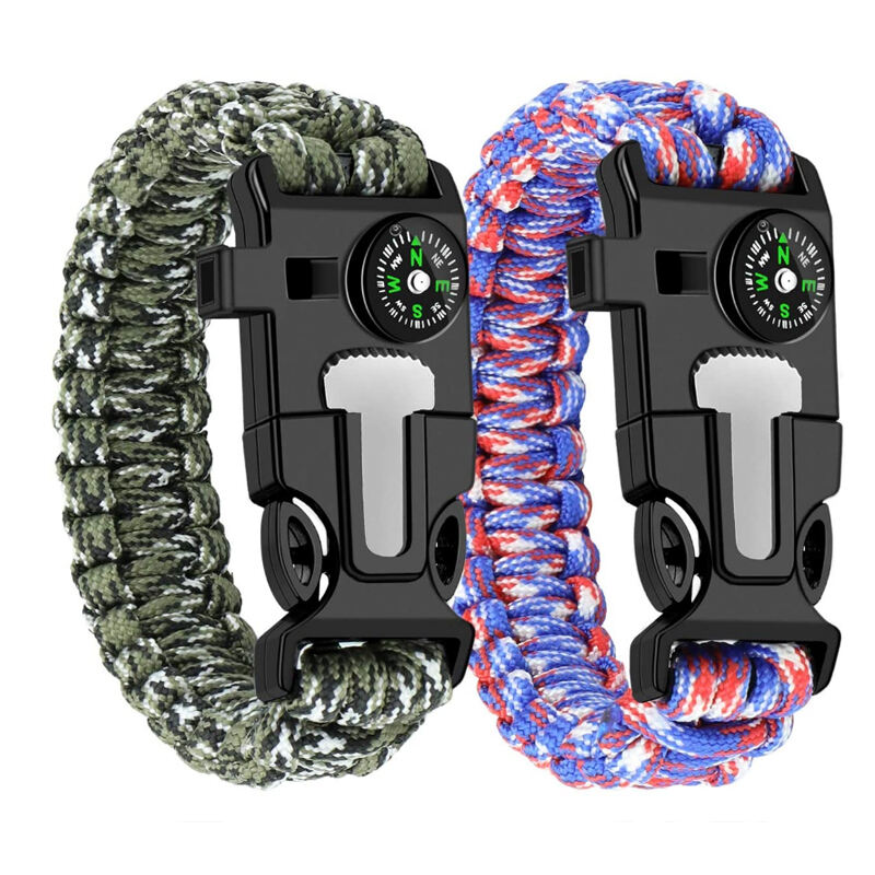 Anthrive Adjustable Paracord Survival Bracelet With Fire Starter Loud Whistle Perfect for Hiking Camping Fishing and Hunting manufacture