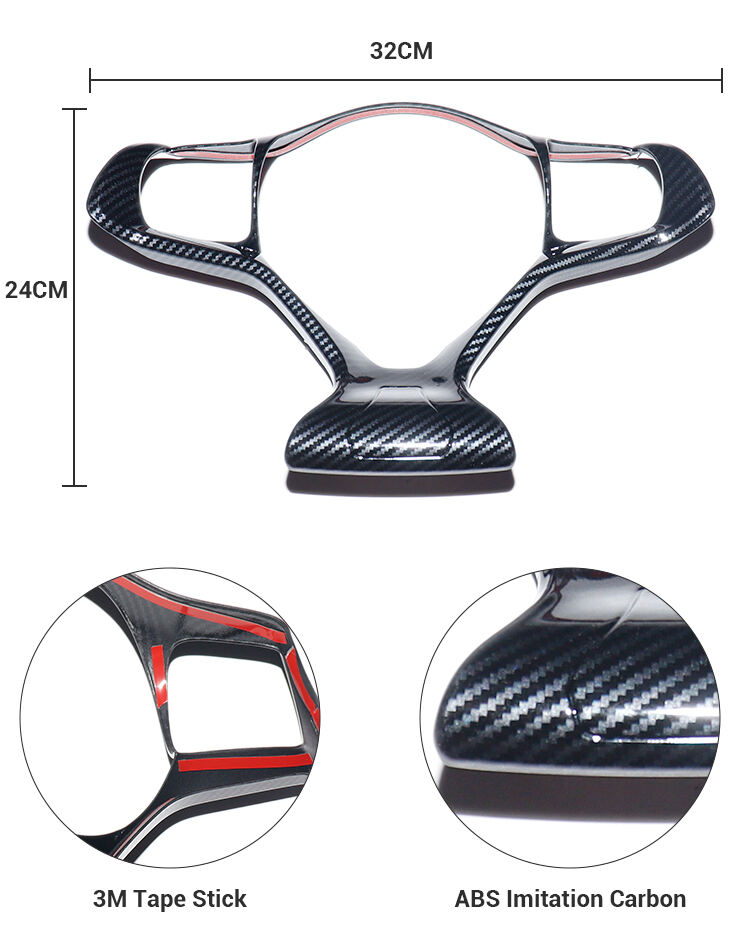 ATTO3 Interior Accessories ABS Carbon Fiber Car Steering Wheel Decoration Sticker For BYD ATTO 3 Yuan Plus supplier