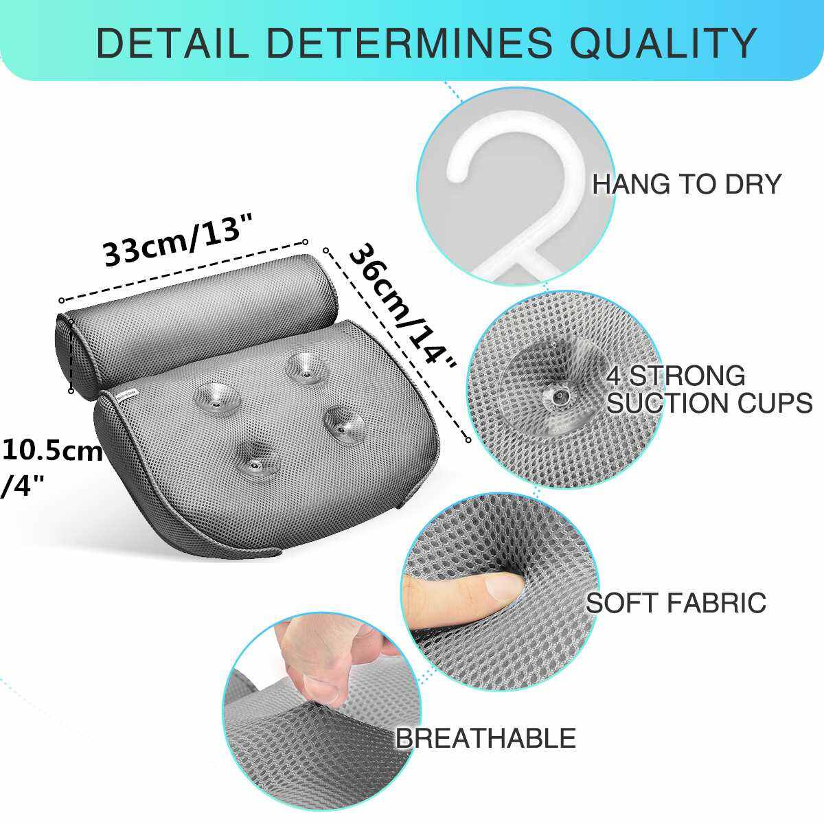 Best Selling Bath Kit With 4d mesh bathtub pillow bath mats wine holder laundry bag Relaxing Spa wedge bath pillow for tub factory