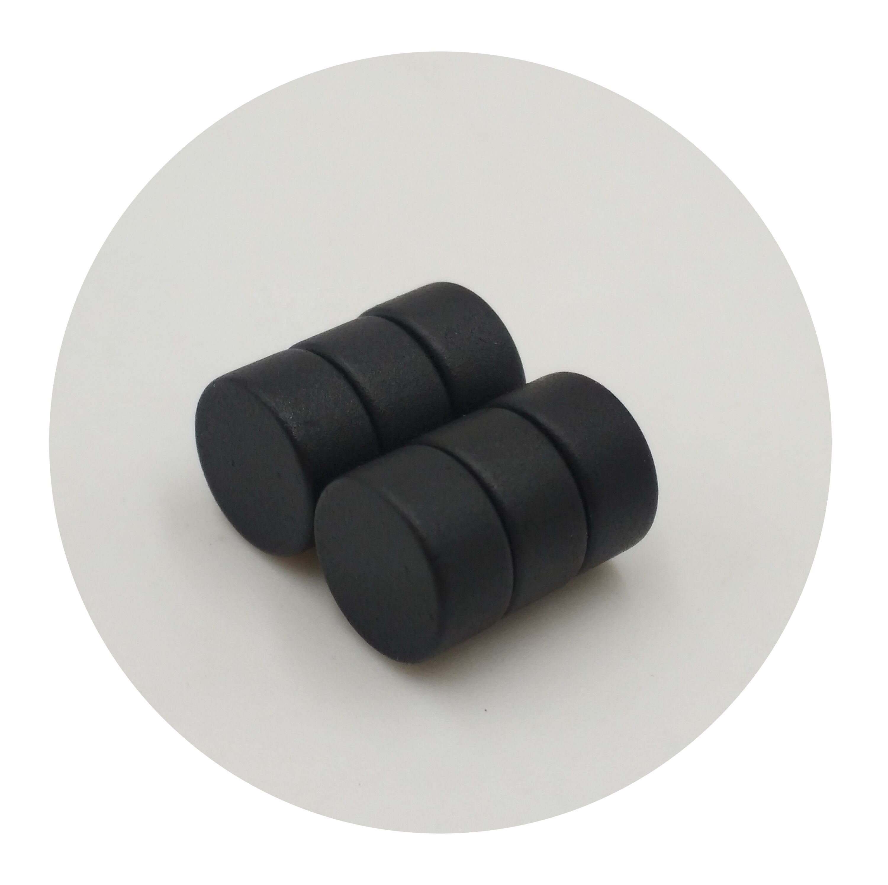 Waterproof Black Rubber Epoxy Coated Round Neodymium Magnets factory