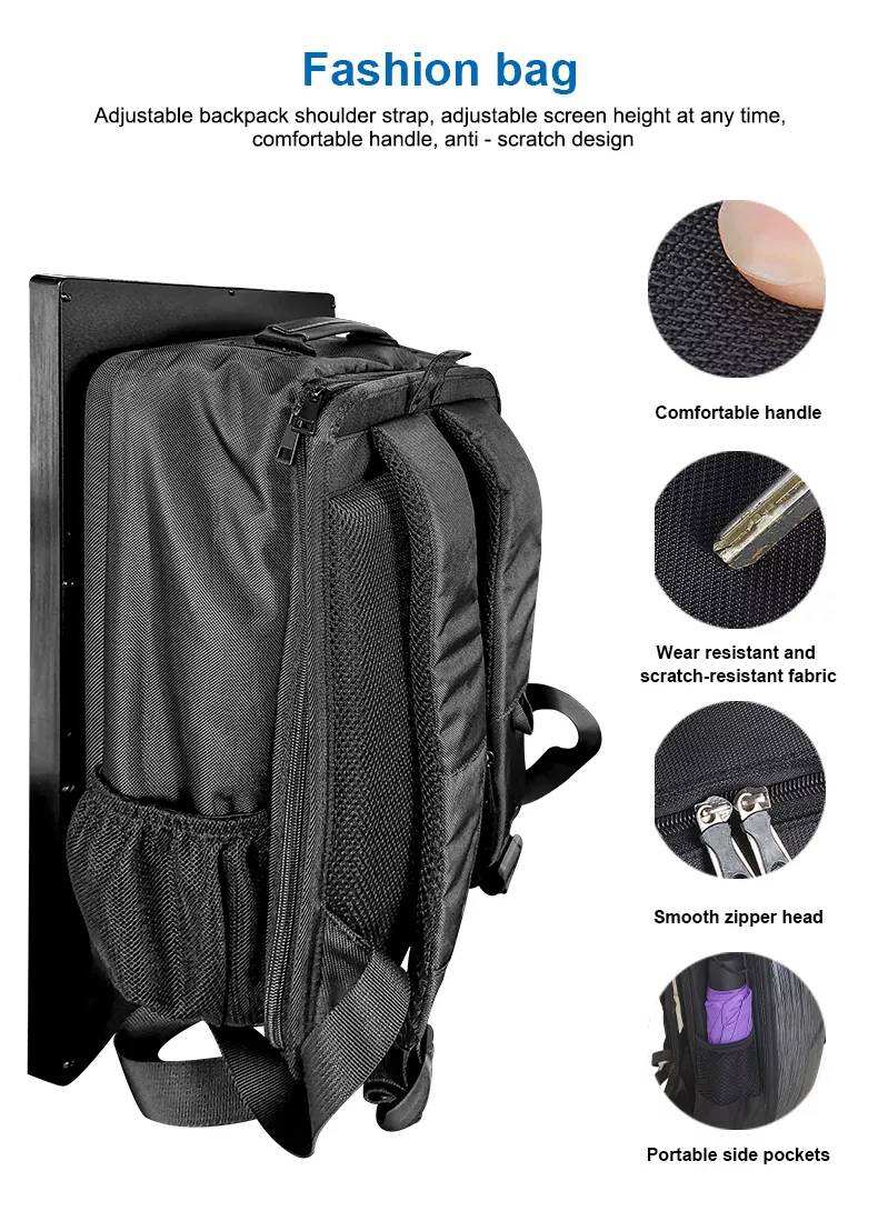 21.5-inch LCD portable backpack high brightness Outdoor advertising display walking Advertising backpack LED Walking Billboard manufacture