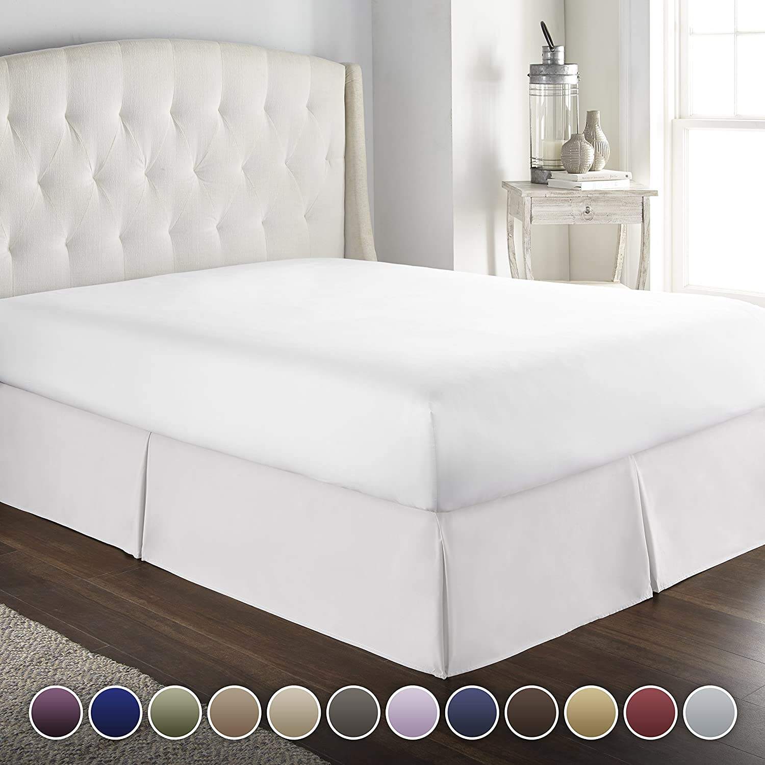 Home Wrinkle and Fade Resistant Dust Ruffle 14 Inch Deep Tailored Queen King Size Bed Skirt supplier