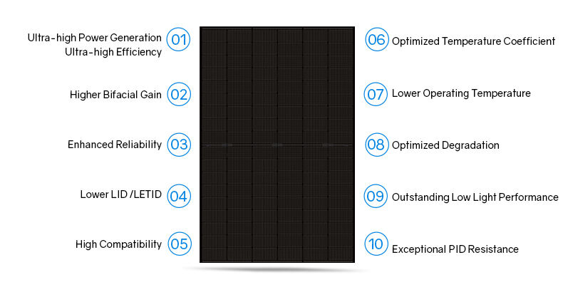 Lovsun Topcon All Black Bifacial Monocrystalline Module 410w 420w 430w Solar Panel supplier