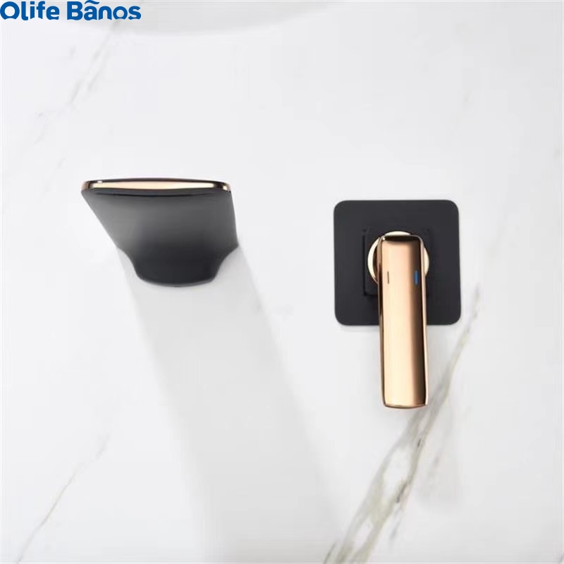 Kaiping new design brass concealed wall mounted cold and hot water single handle faucet wash basin mixer basin faucet factory