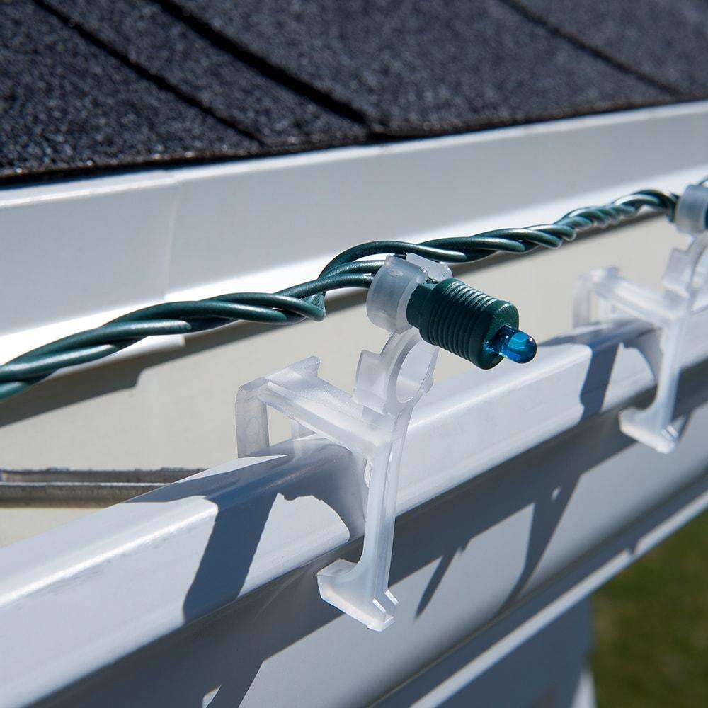 Outdoor C7 C9 Light Mounting Roof Gutter Plastic PVC Black Clips details