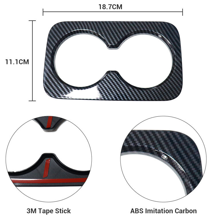 Auto Interior Parts High Quality Rear Seat Water Cup Holder Cover Trim ABS Imitate Carbon For BYD ATTO 3 Yuan Plus Accessories details