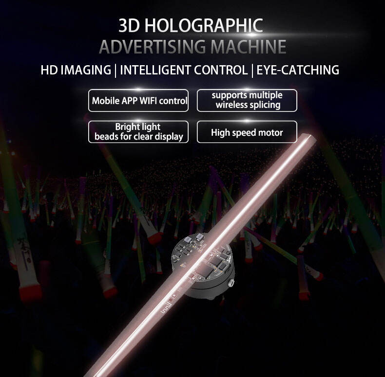 42cm Advertising Machine Desktop Projector Rechargeable Vertical Transparent Screen LED 3D Hologram Fan for Shopping Malls manufacture