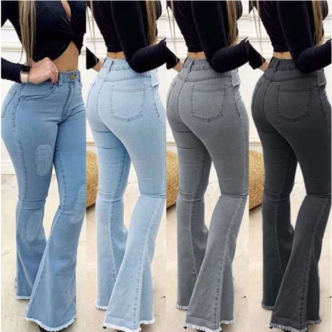 Mid-waist Lace-up Denim Trousers factory