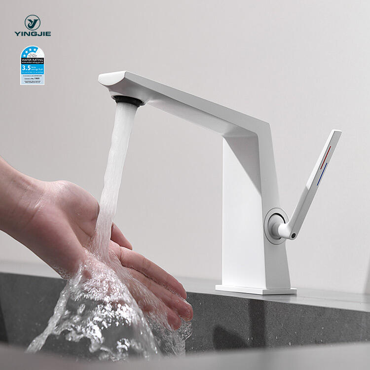 sanitary ware white bathroom faucets hot and cold water mixer for hotel manufacture