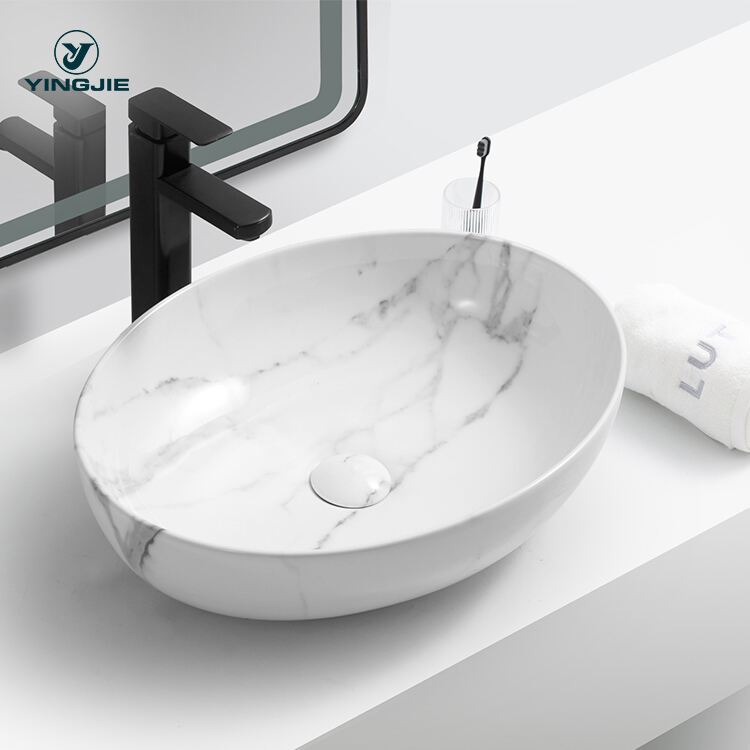 manufacturer irregular above mount sink marble table top basin made in China