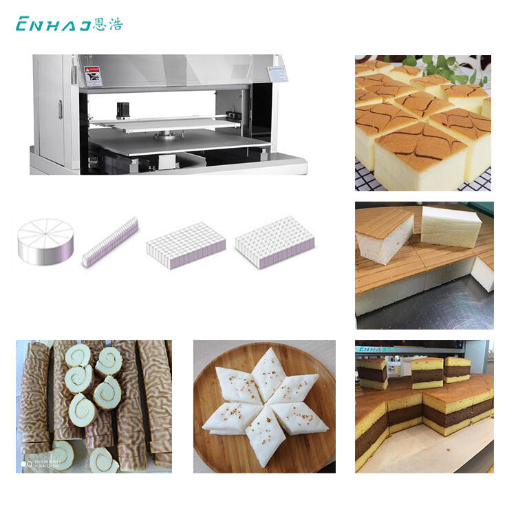 High Output Automatic Sandwich Swiss Roll Sponge Cake Divider Cutter Machinery Cake Cutting Equipment For Sale details