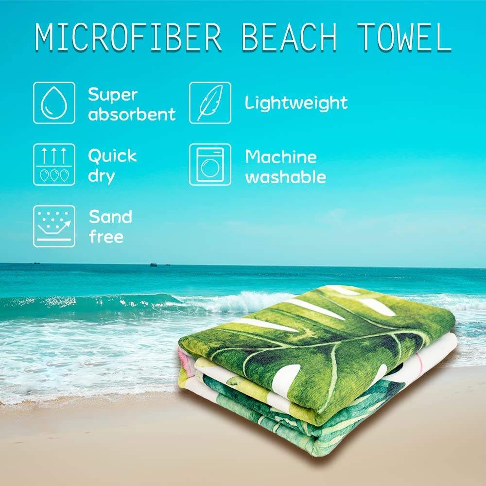 High Quality Quick Dry Custom Printed Microfiber super absorption and sand free beach towel manufacture