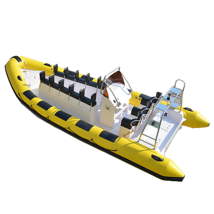 Rigid High Quantity 7m Hot Sale 23ft Luxury Hypalon Boat Motor Outboard 12 Persons Fiberglass Rib Boat For Sale details